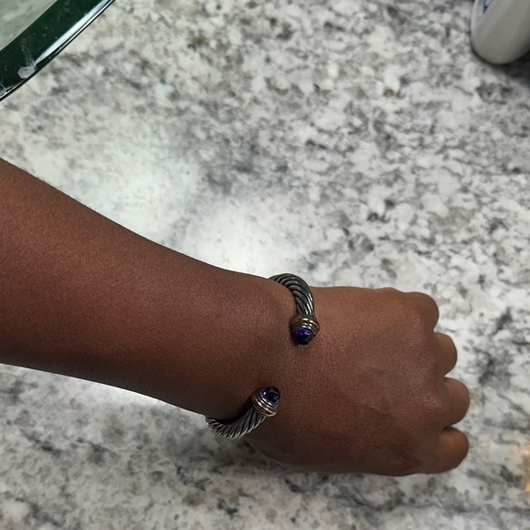 David Yurman 14k Amethyst Classic Cable Bracelet - Picture 4 of 9